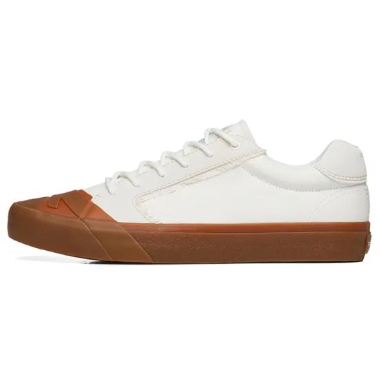 ANTA Life Collection Canvas Shoes Men Low-Top Ivory White/Mud Sand Grey/Light Raw Pips Rubber