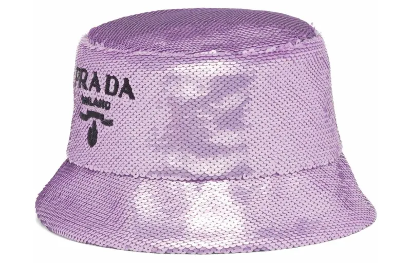 Prada Sequins Logo Bucket Hat