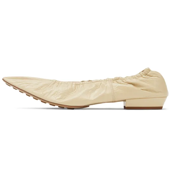 Bottega Veneta Leather Ballet Flat Light Brown Women's