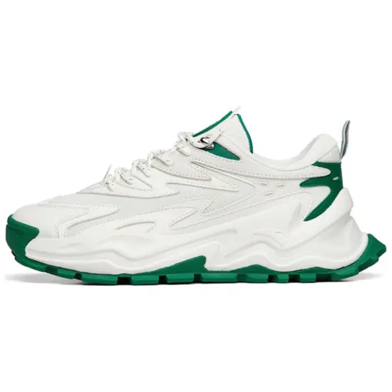 Anta Cushioning Anti Slip And Wear Resistant Low Top Chunky Sneakers Men's White Green