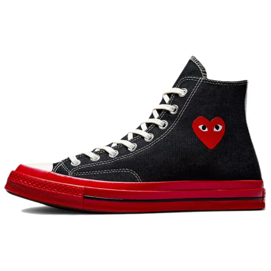 Converse Chuck Taylor All Star 70 Hi Comme Des Garcons PLAY Black Red Midsole
