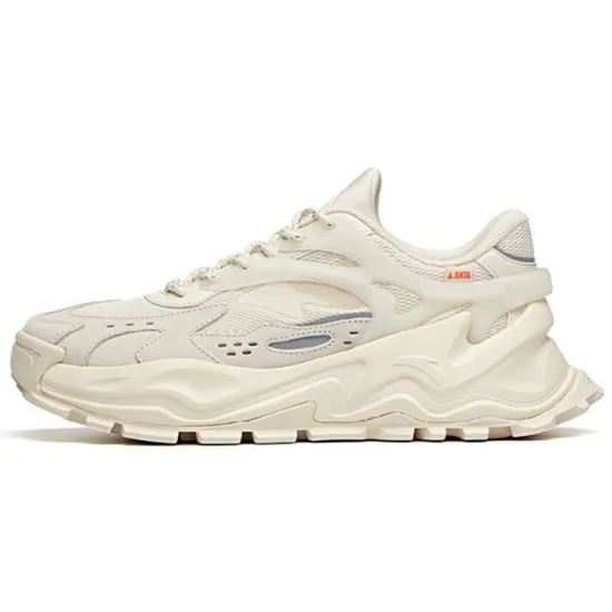 ANTA Hot Chunky Sneakers Men Low-Top Light Beige White