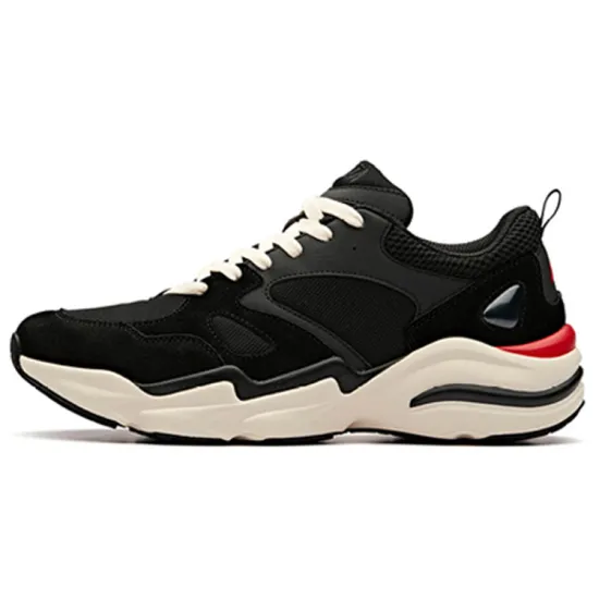 ANTA Chunky Sneakers Men Low-Top Black/Oat White