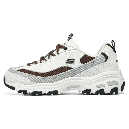 Skechers D'Lites 1.0 Shoes 'White Grey Brown' Women's