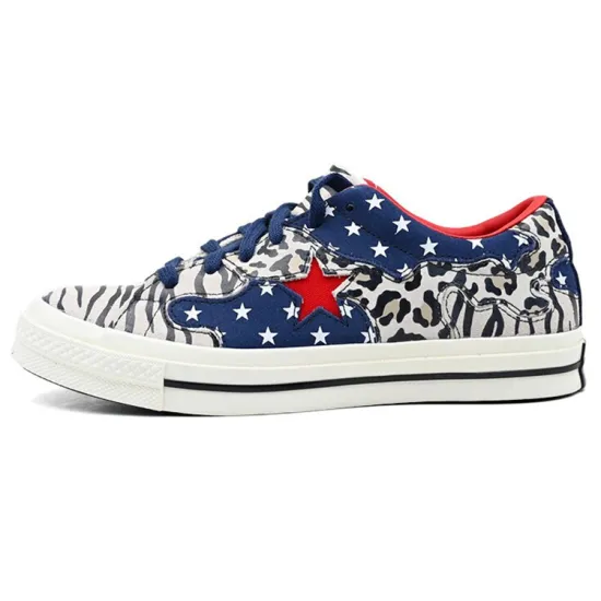 Converse One Star Canvas Shoes Unisex Low-top Black/Dark Obsidian/Total Orange