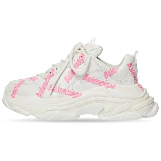 Balenciaga Women's Triple S 'Logotype - White Pink'