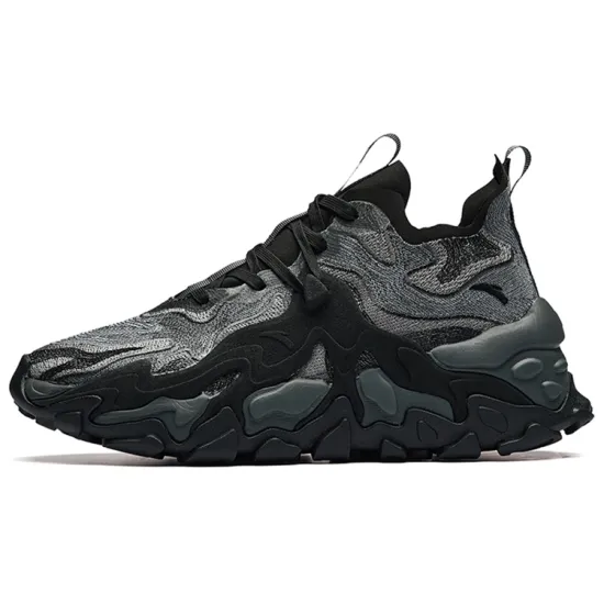 ANTA Chunky Sneakers Men Low-Top Black Gray