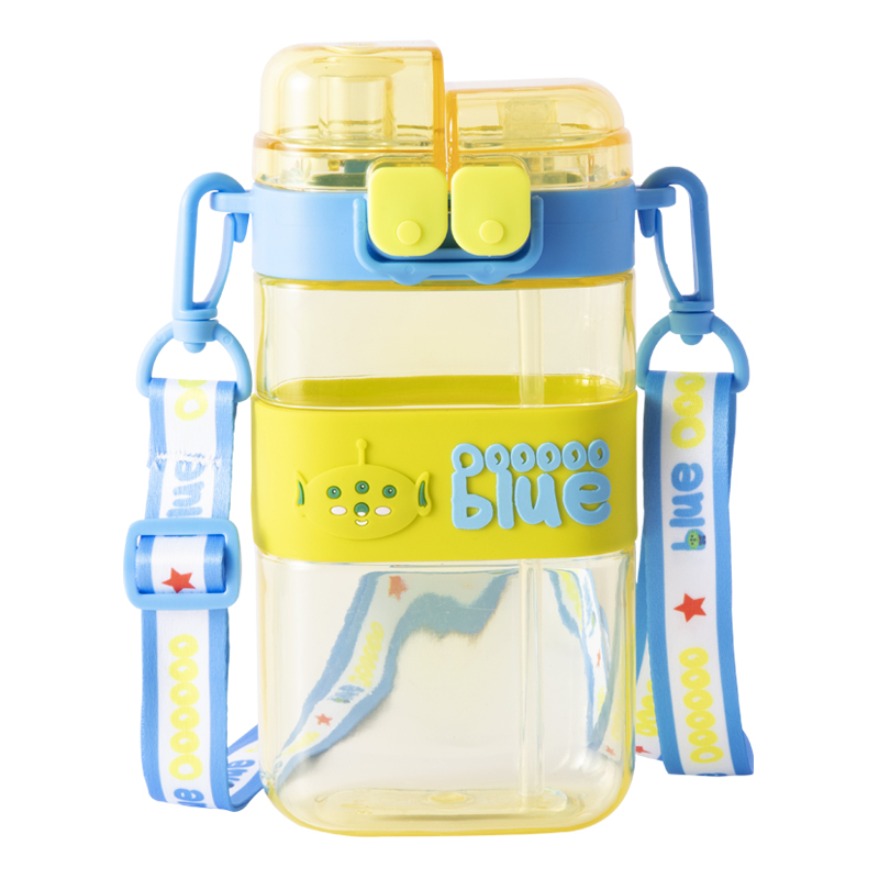 Disney Disney, strawberry with glass, straw, cute high quality glass, suspenders, teapot, 600 ml, punk style