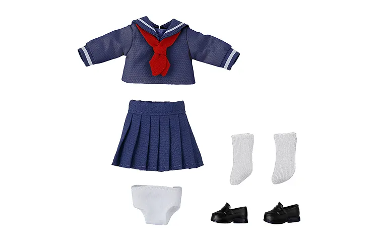 GSC Nendoroid Doll Sailor Suit Long Sleeve Dress Suit Navy Blue & Beige Model Accessories