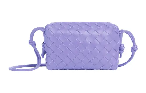 Bottega Veneta Loop Sheepskin Camera Bag, Storage Bag, Handheld Shoulder Bag Women's Crystal Purple