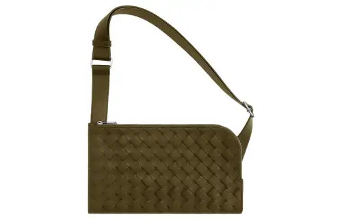 Bottega Veneta Calfskin Handheld One Shoulder Crossbody Fanny Pack Regular Men's Dark Brown