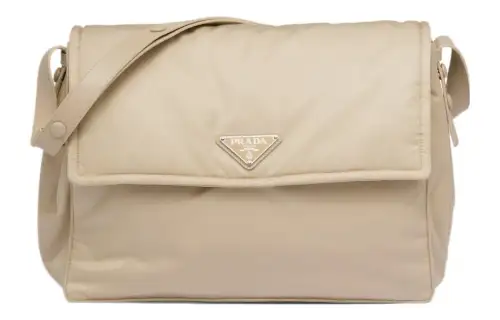 PRADA Re Nylon Fabric With Leather Messenger Bag, Shoulder Bag, Crossbody Bag Large Women's Desert Yellow