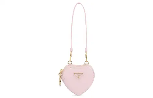 PRADA Saffiano Leather Handbag Clutch Mini Women's Light Pink