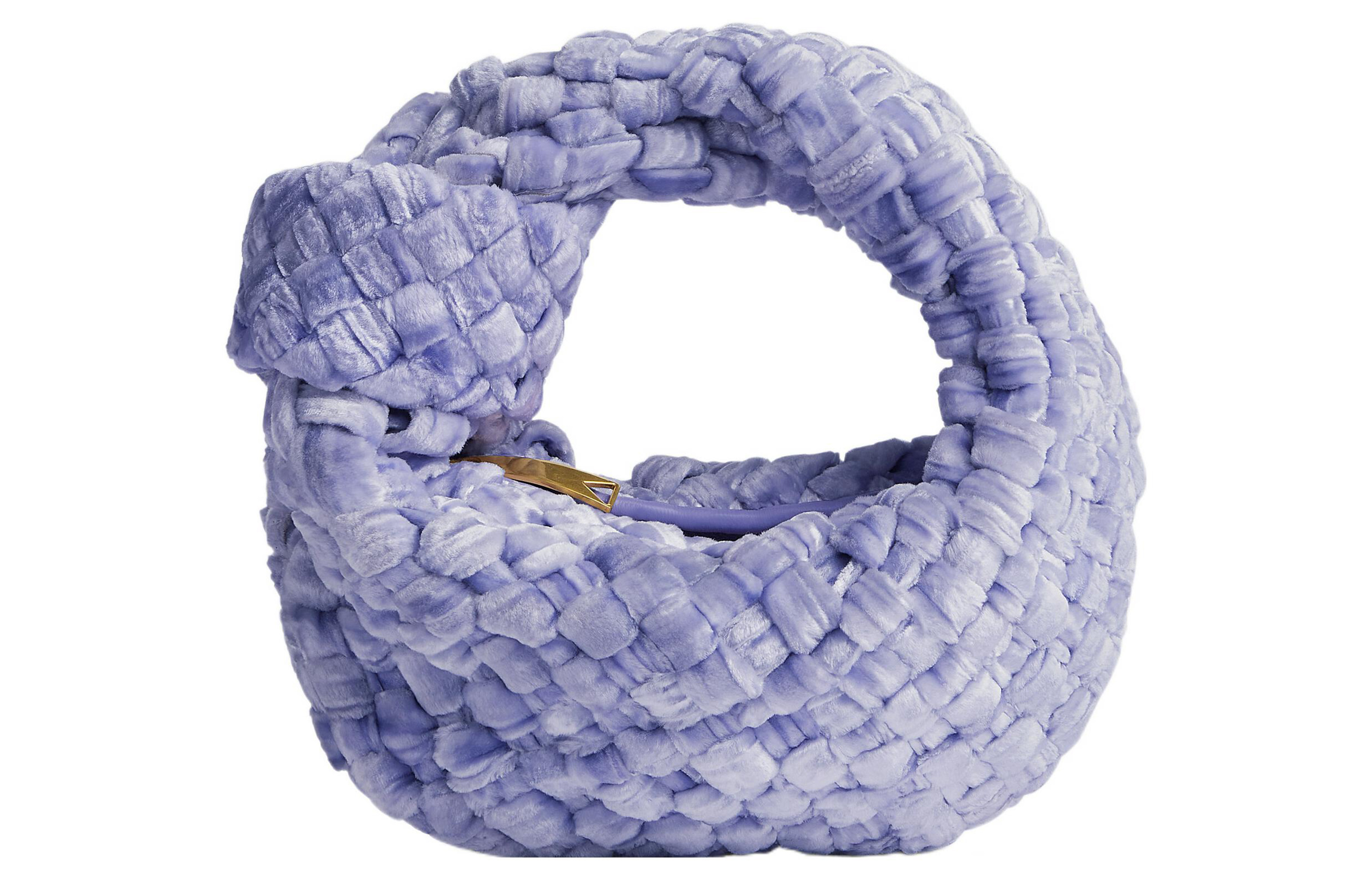 Bottega Veneta Jodie Textured Velvet Handbag Mini Women's Purple
