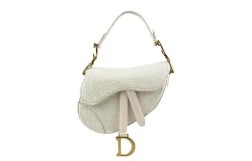 DIOR Flap Closure Cow Leather Saddle Bag Handbag, Shoulder Bag Women's White