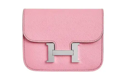 HERMES Epsom Leather Fanny Pack Clutch Wallet Women's 5P Pink