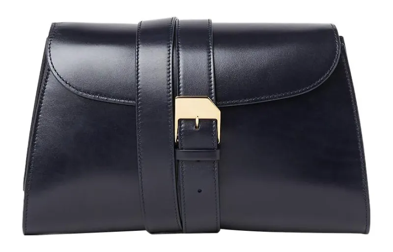 THE ROW Leather One Shoulder Crossbody Clutch Regular Women's Blue