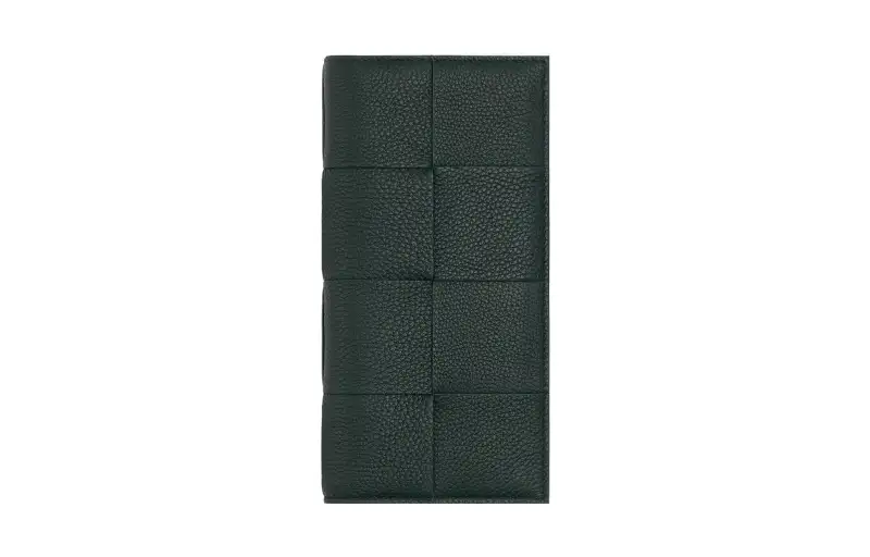 Bottega Veneta Calfskin Long Wallet Regular Men's Dark Green