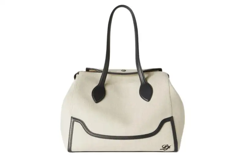 Loro Piana Cotton linen Blend Handbag Large Women's Beige