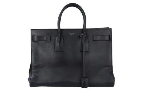 SAINT LAURENT SAC DE JOUR Calfskin Tote Bag, Shopping Bag, Handbag Large Women's Black