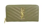 SAINT LAURENT Leather Wallet Regular Women's Green