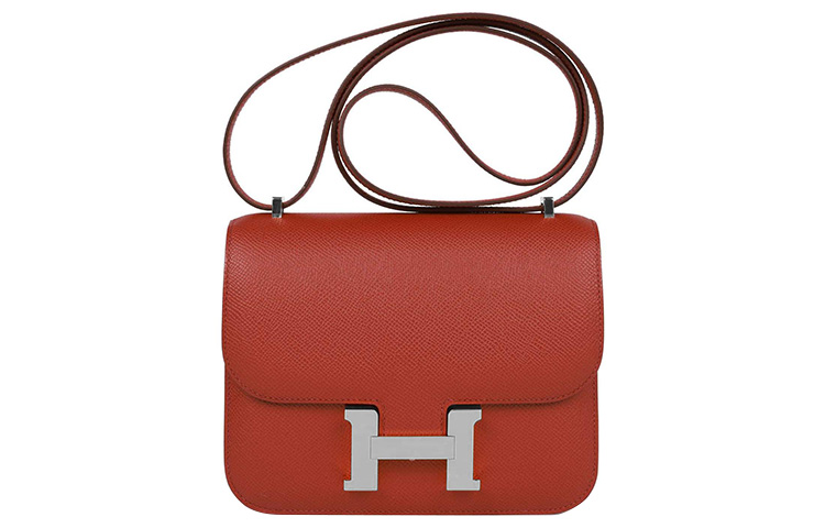 HERMES Hermès Constance 19 Silver Buckle Epsom Leather Crossbody Shoulder Bag 19 Women's 5Q Rouge Venitien Venetian Crimson