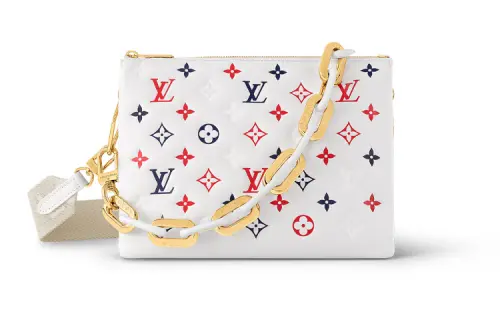 LOUIS VUITTON Coussin Sheepskin Shoulder Bag, Crossbody Bag Small Women's White