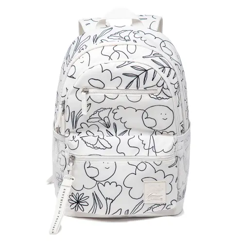 Li Ning Polyester Backpack Unisex Ivory