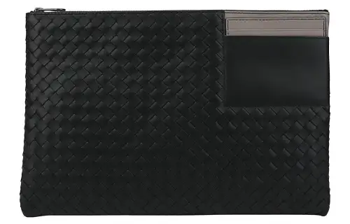 Bottega Veneta Calfskin Clutch Men's Black