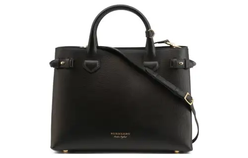 Burberry House Check Banner Medium Tote Bag Black