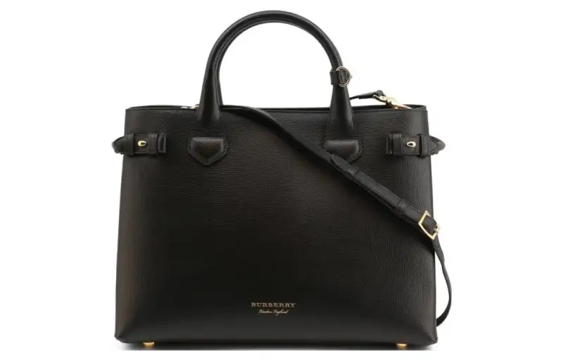 Burberry House Check Banner Medium Tote Bag Black