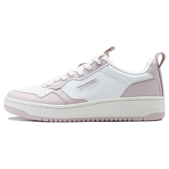 LINING Star Sugar Skateboard Shoes Women's Low-Top Pink White