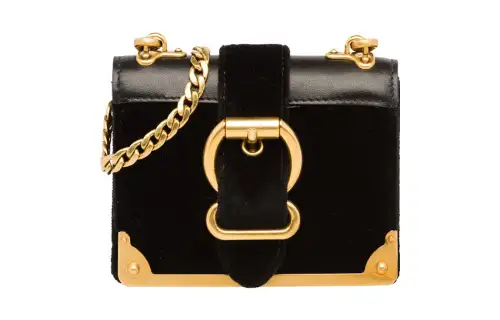 PRADA Calfskin One Shoulder Crossbody Coin Purse Women's Black