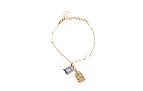 Louis Vuitton 2018 and Silver Plated Nanogram Tag Charms Bracelet costume bracelet