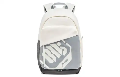 Li Ning Polyester Students Backpack Unisex Ecru/Street Gray