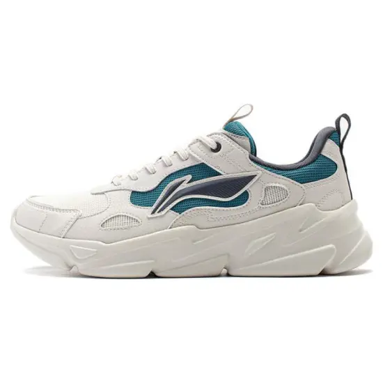 LiNing Stream Fireflies Cushioning Anti Slip And Wear Resistant Low Top Casual Shoes Men's White Blue