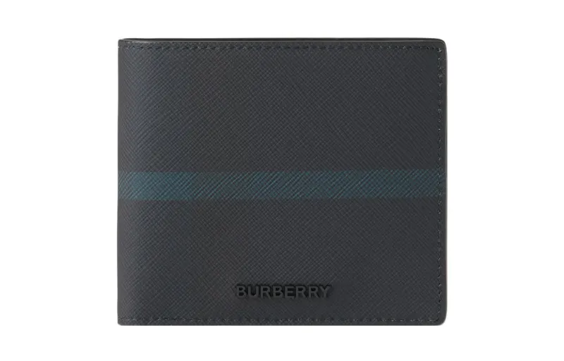 Burberry Polyurethane, Cotton, Polyester Wallet Regular Men's Marine Blue