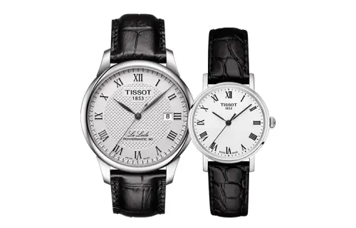 TISSOT Quartz Movement Waterproof Unisex Watch 39.3mm White Dial Stainless Steel Case Leather Strap
