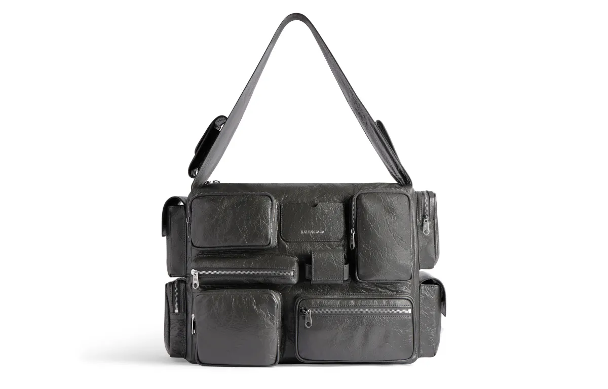 Balenciaga Superbusy Crossbody Messenger Unisex Leather Black