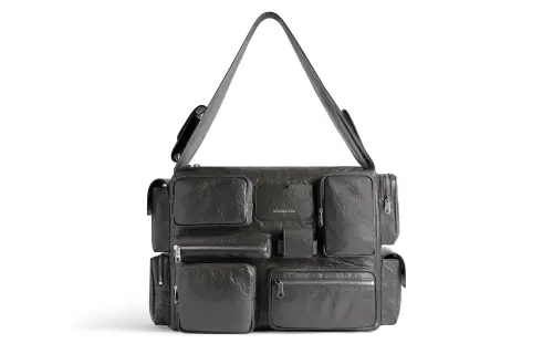 Balenciaga Superbusy Crossbody Messenger Unisex Leather Black