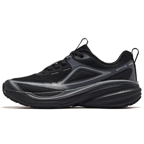 Erke Vertical And Horizontal Series Running Shoes Women's Low-Top Jet Black Carbon Gray