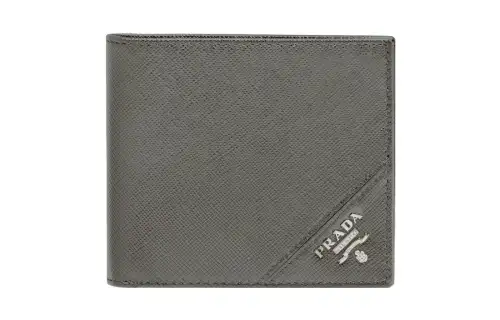 PRADA Saffiano Leather Wallet Men's Gray