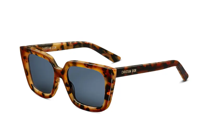 DIOR Acetate Square Sunglasses Women's Tortoiseshell