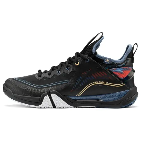 LINING Flying Close To The Ground Badminton Shoes Men Low-Top Black Blue