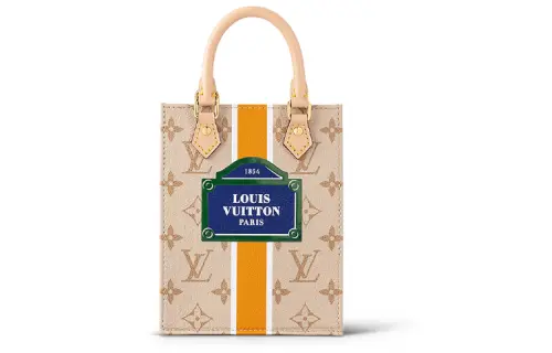 LOUIS VUITTON Petit Sac Plat Beige/Ocher