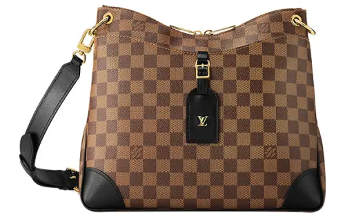 LOUIS VUITTON Damier Ebene Canvas With Leather Trim Shoulder Bag, Crossbody Bag Medium Women's Brown