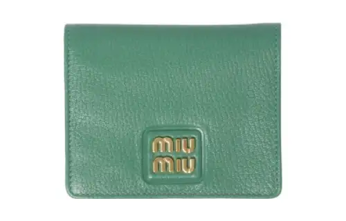 MIU MIU Leather Wallet Small Women's Green