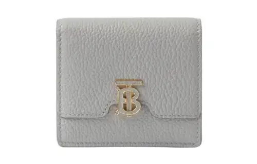 Burberry Calfskin Wallet Regular Women's Gray