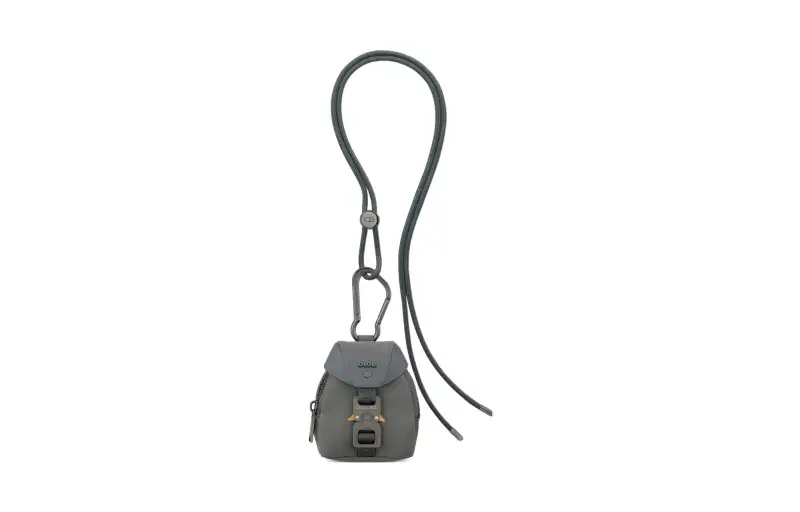 DIOR Nylon Bag Accessory Extra Mini Unisex Dark Gray