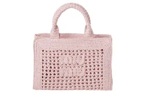 MIU MIU Straw And Wicker Shoulder Bag, Crossbody Bag, Handbag Women's Pink